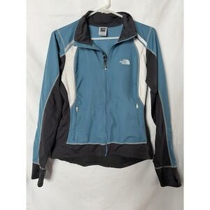 The North Face Lightweight Full Zip Jacket Women's Small Blue Black Grey